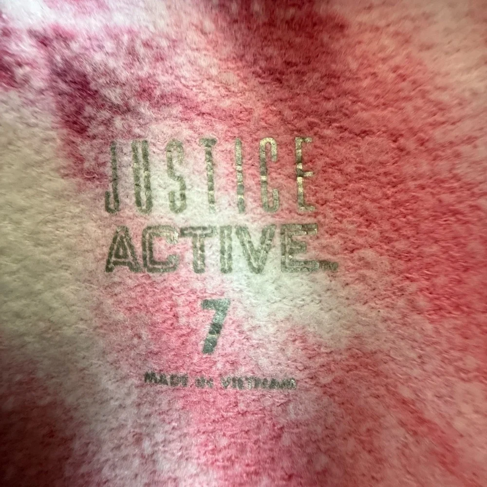 Justice Kids Hoodie - Maroon and Pink Tie-Dye